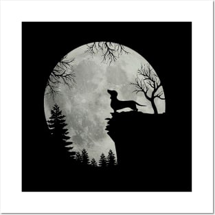 Dachshund Dog And Moon Shirt Halloween Costume Posters and Art